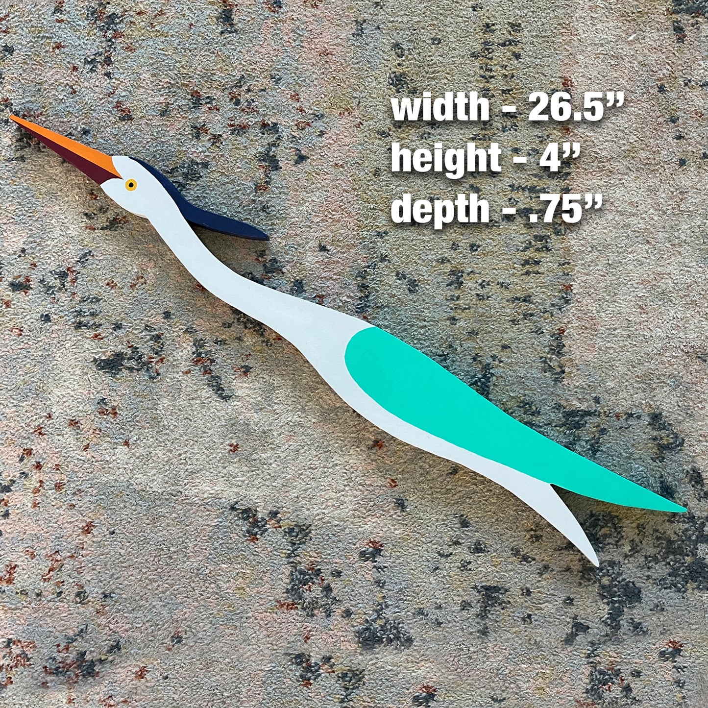 Small Grey & Teal Door Egret