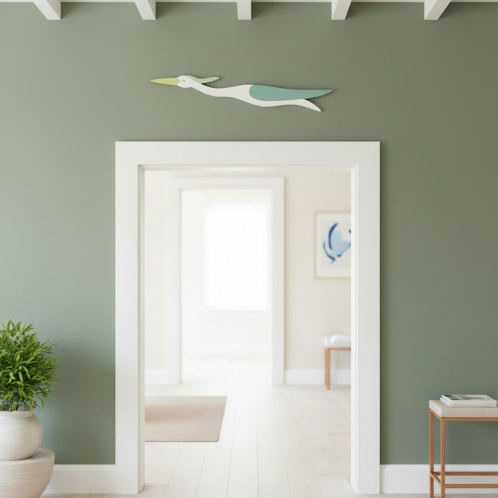 Small Pastel Door Egret