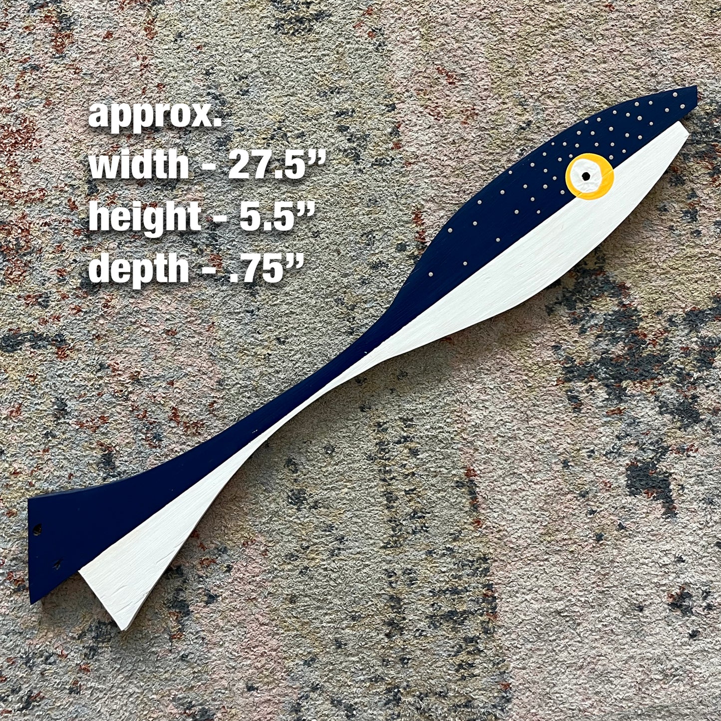 Pieces-Parts Large Navy Dot Fish