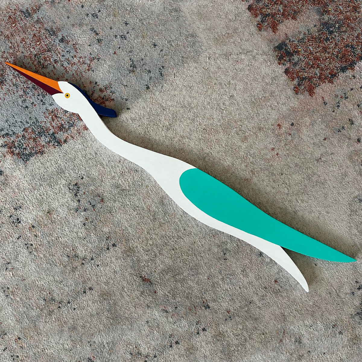 White & Teal Door Egret