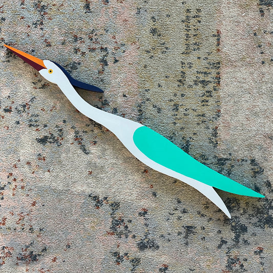 Small Grey & Teal Door Egret