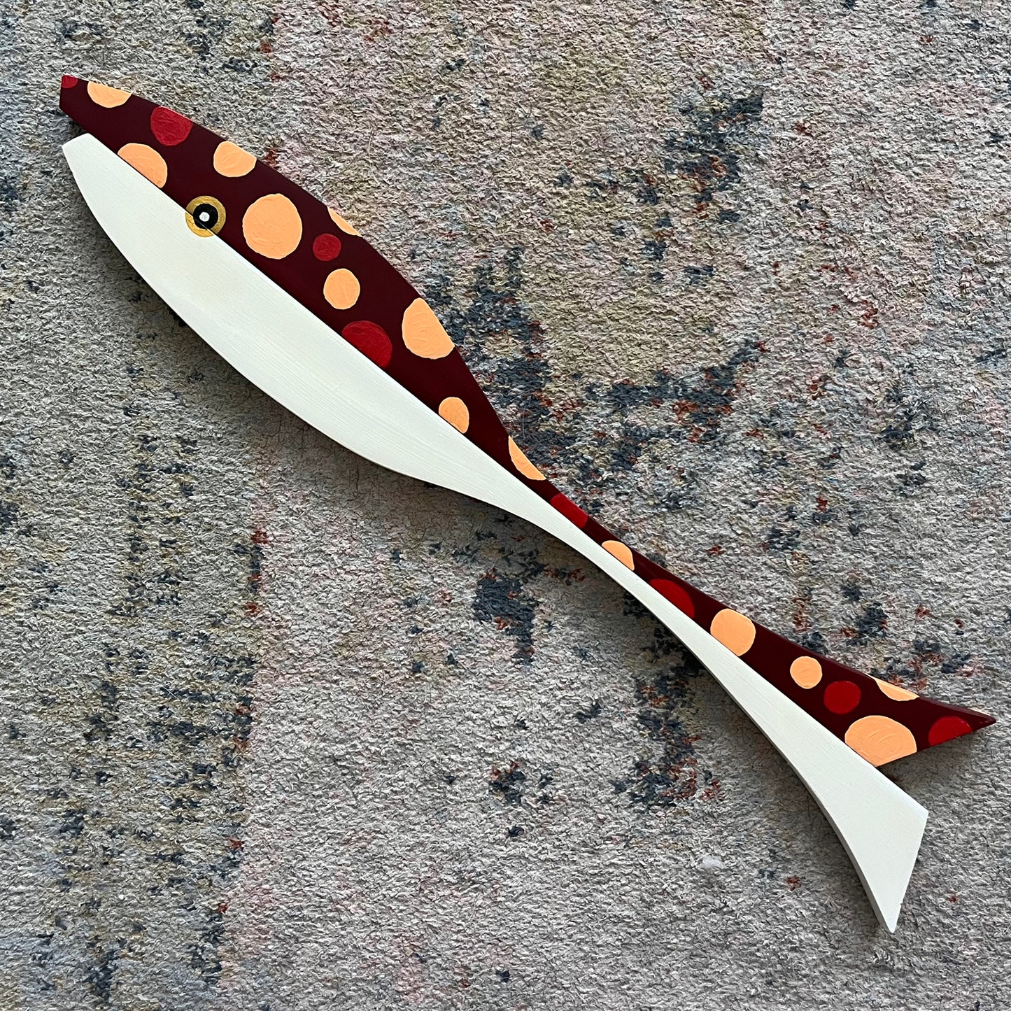 Pieces-Parts Burgandy Large Dots Fish