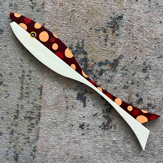 Pieces-Parts Burgandy Large Dots Fish