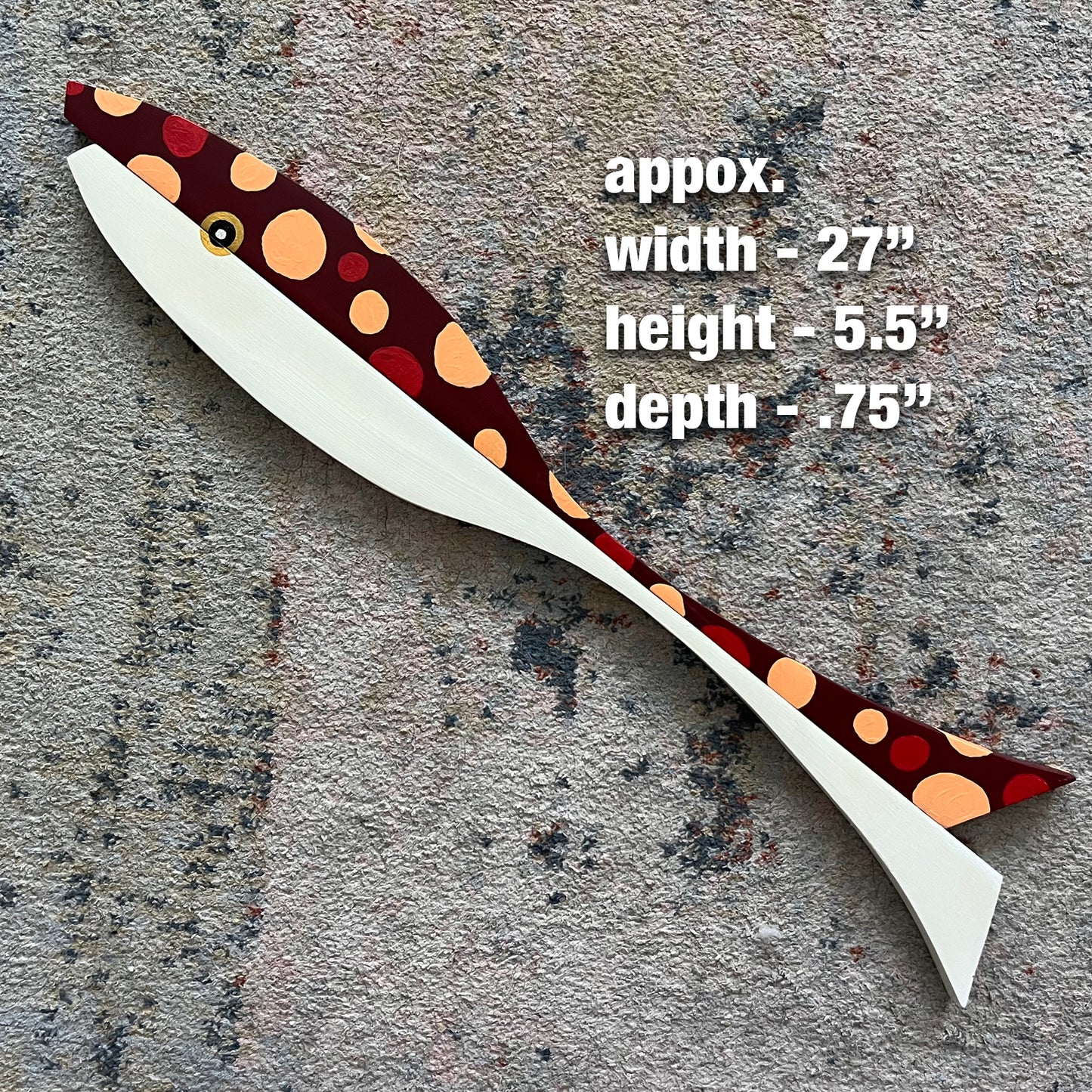 Pieces-Parts Burgandy Large Dots Fish