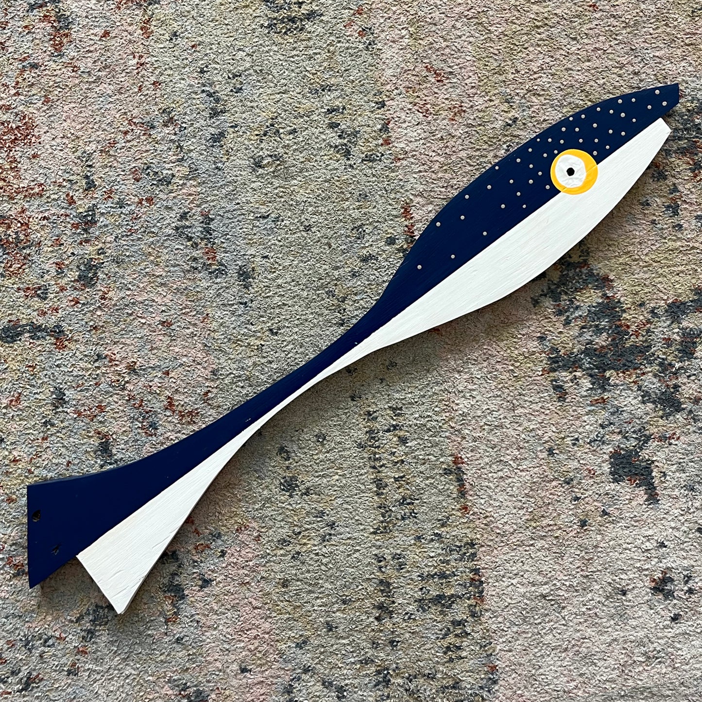 Pieces-Parts Large Navy Dot Fish