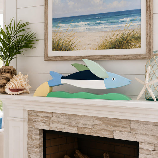 Flying Fish On A Wave Stand