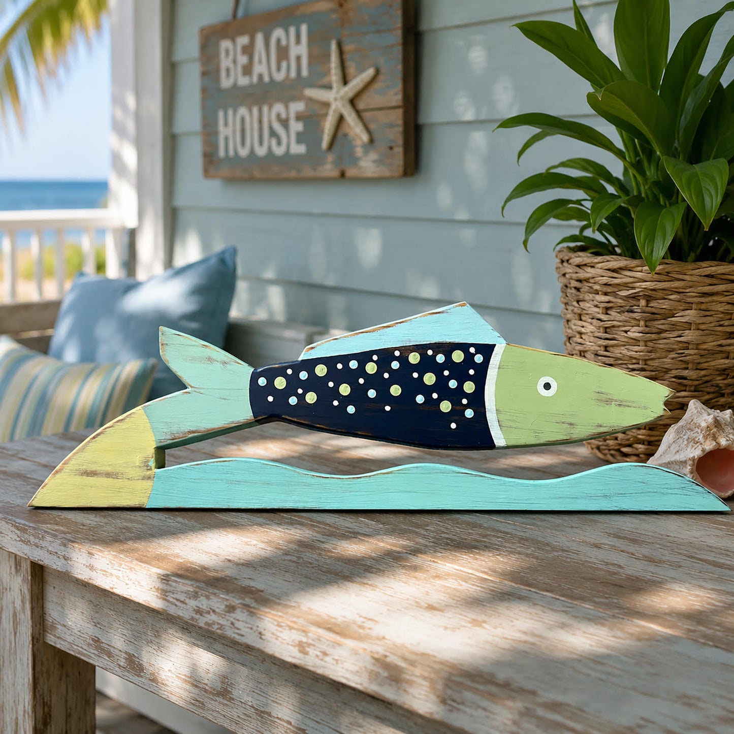 Speckled Fish On A Wave Stand