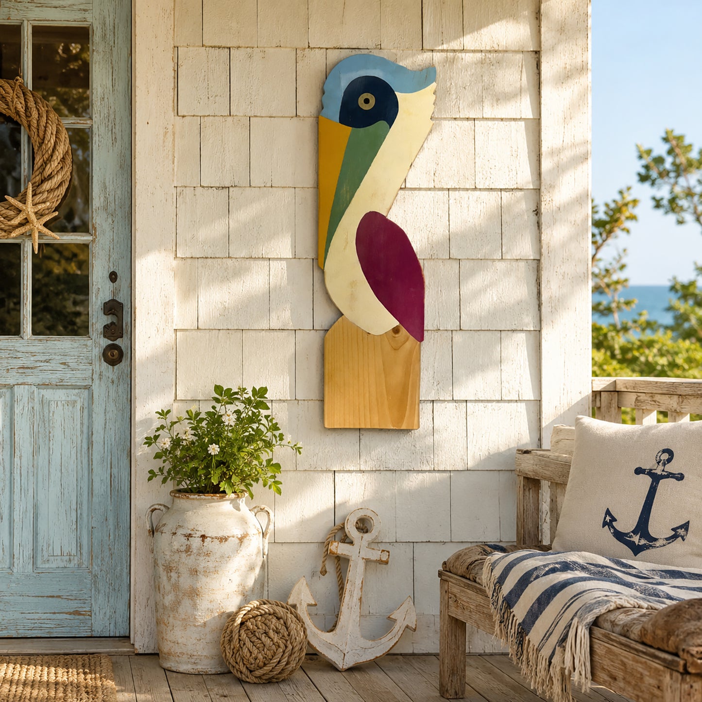 Grande Pelican On A Post