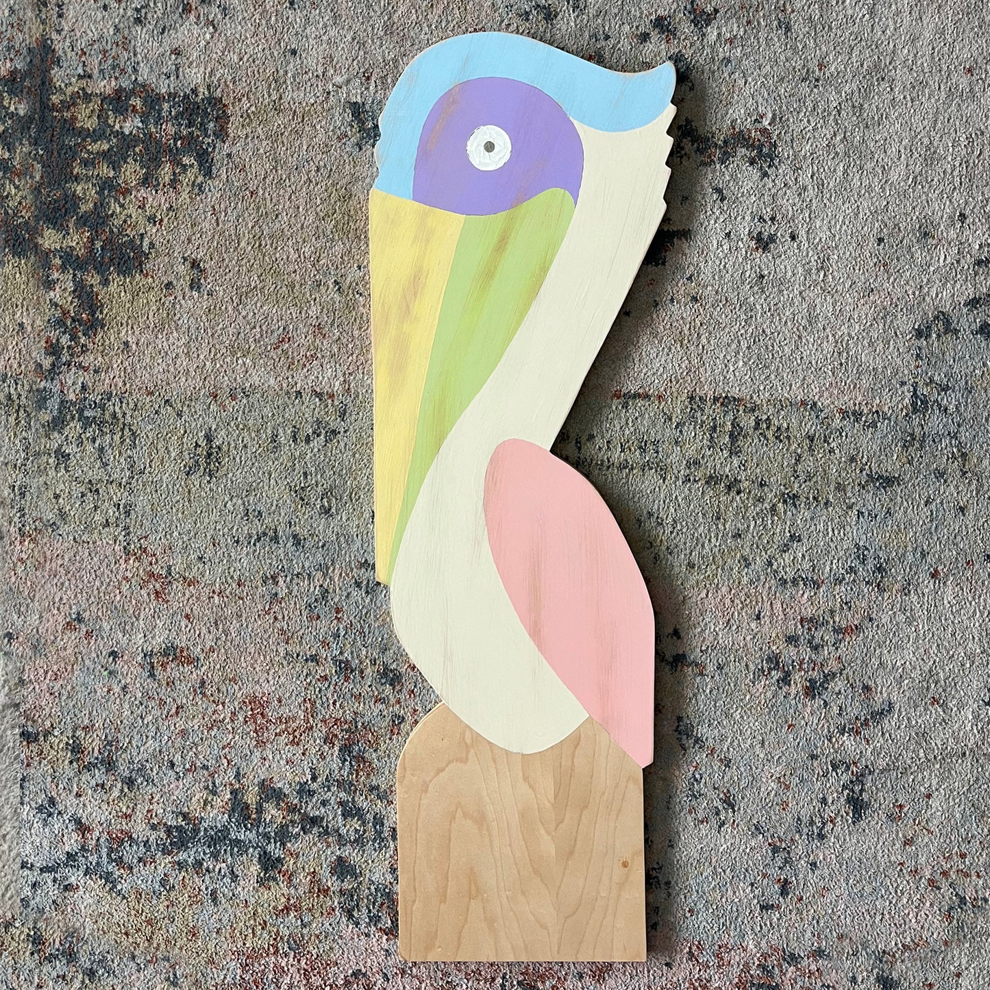 Grande Pastel Pelican On A Post
