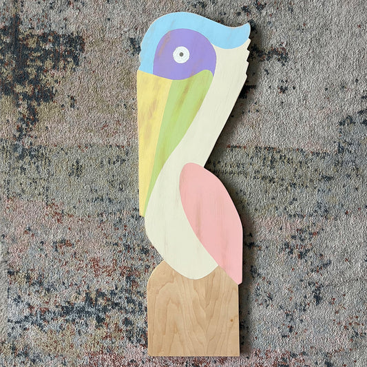 Grande Pastel Pelican On A Post