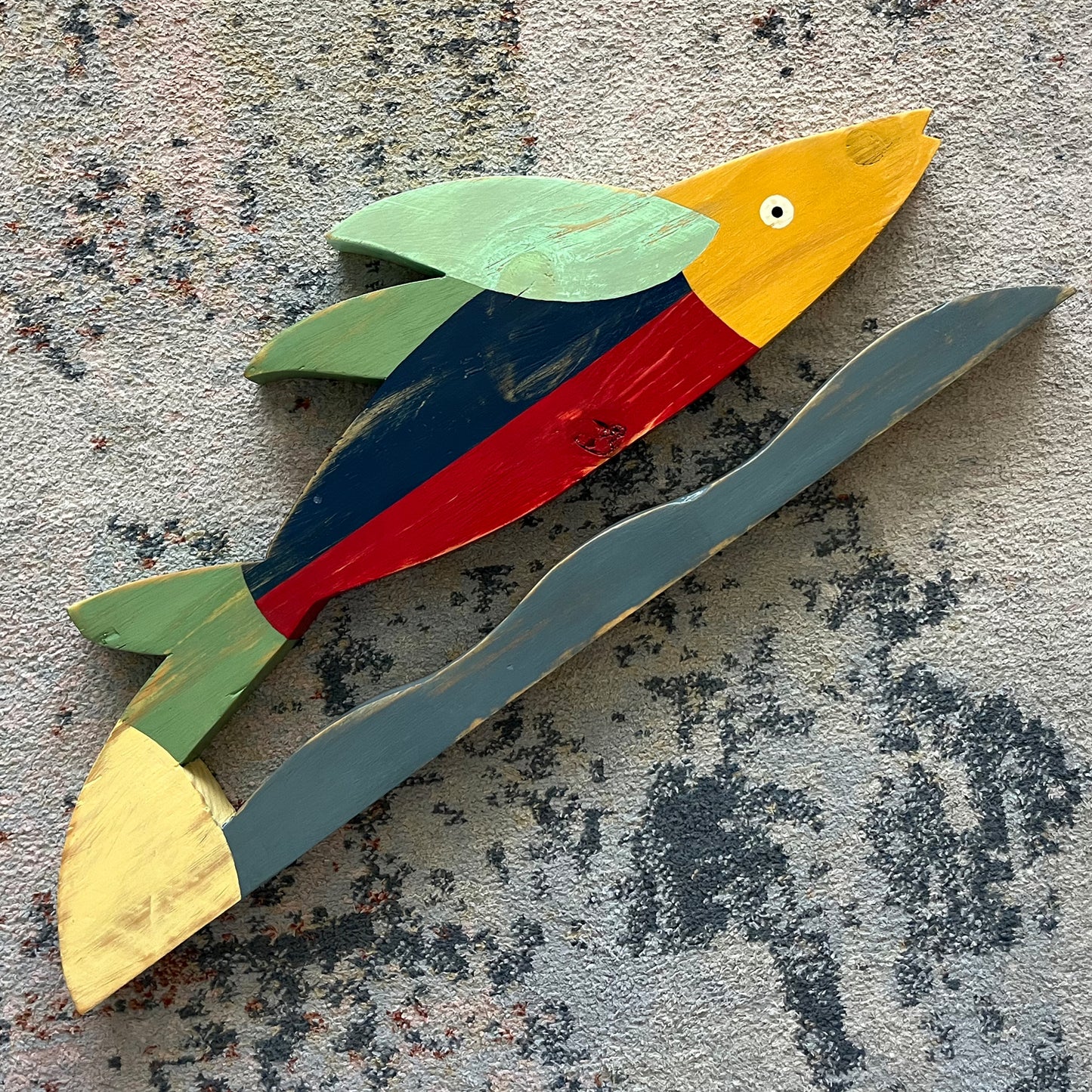 Red Flying Fish On A Wave Stand