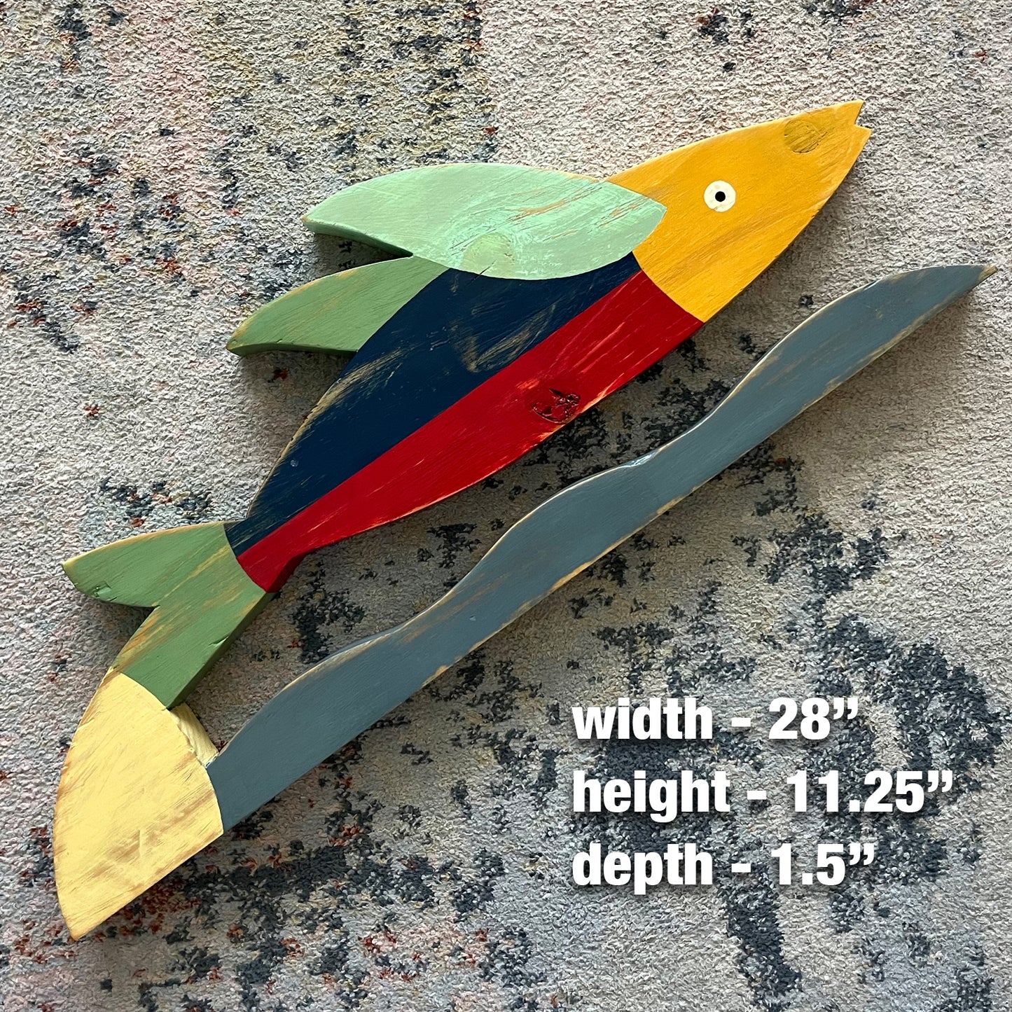 Red Flying Fish On A Wave Stand