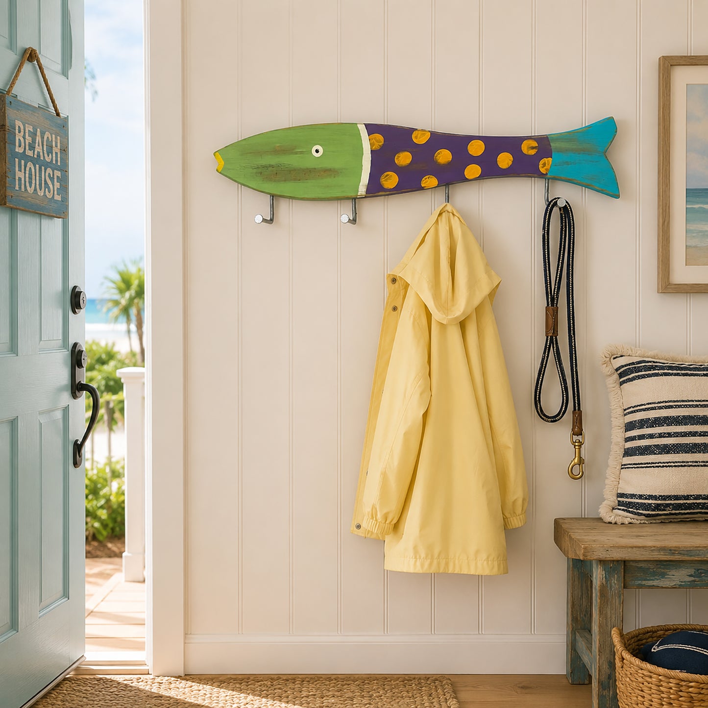 Large Purple Dots Towel Holder