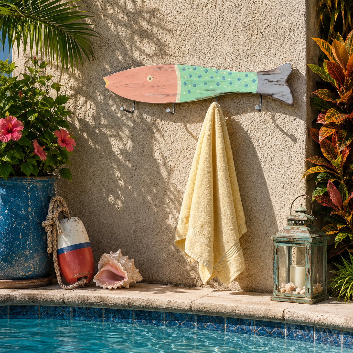 Large Pastel Speckled Towel Holder
