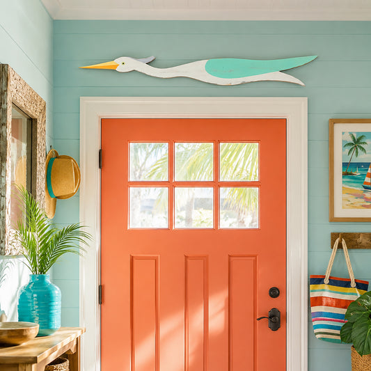 Large Weathered Door Egret
