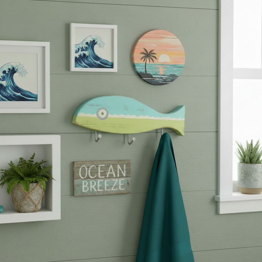 Small Blue-Green Towel Holder